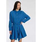 Royalblaue Langärmelige HAILY’S Mini Stehkragen Minikleider & kurze Kleider aus Musselin für Damen Größe XL 