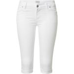 Weiße Bestickte Slim Fit Jeans aus Denim für Damen Größe M 