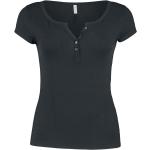 Schwarze Kurzärmelige HAILY’S Rundhals-Ausschnitt T-Shirts aus Spitze für Damen Größe XS 