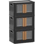 Reduzierte Schwarze Moderne Faltboxen aus Kunststoff 3-teilig 