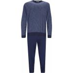 Blaue Unifarbene Herrenschlafanzüge & Herrenpyjamas aus Jersey trocknergeeignet Größe M 2-teilig 