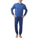 Blaue HAJO Pyjamas lang für Herren Übergrößen 