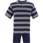 Blaue Unifarbene Pyjamas kurz aus Baumwollmischung für Herren Größe 4 XL 