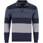 Marineblaue Gestreifte HAJO Stay Fresh Herrensweatshirts mit Reißverschluss Größe M 