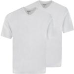 Weiße Unifarbene Kurzärmelige HAJO V-Ausschnitt T-Shirts aus Jersey trocknergeeignet für Herren Übergrößen 2-teilig 