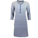 Blaue 3/4-ärmelige HAJO Klima Komfort Midi Damennachthemden aus Jersey 