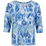 Ikat-Muster 3/4-ärmelige HAJO Rundhals-Ausschnitt Damenpoloshirts & Damenpolohemden Größe M 