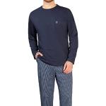 Marineblaue HAJO Pyjamas lang für Herren Übergrößen 