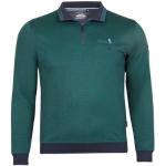 Reduzierte Grüne Melierte Langärmelige HAJO Stay Fresh Herrensweatshirts mit Reißverschluss mit Kapuze Übergrößen 