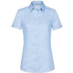 Himmelblaue Business Kurzärmelige Festliche Blusen aus Satin maschinenwaschbar für Damen Größe 3 XL 