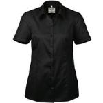 Schwarze Business Kurzärmelige Festliche Blusen aus Baumwolle maschinenwaschbar für Damen Größe 3 XL 
