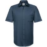 Marineblaue Business Kurzärmelige Kentkragen Hemden mit Kent-Kragen aus Baumwolle maschinenwaschbar für Damen Größe XS 