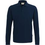 Mitternachtsblaue Unifarbene Langärmelige Hakro Langarm-Poloshirts aus Baumwolle für Herren Größe XS 
