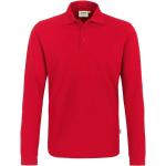 Rote Unifarbene Langärmelige Hakro Langarm-Poloshirts aus Baumwolle für Herren Größe XS 