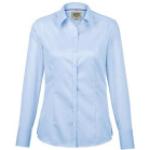 Himmelblaue Business Langärmelige Hakro Business Festliche Blusen aus Baumwolle maschinenwaschbar für Damen Größe 3 XL 