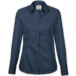 Marineblaue Business Langärmelige Festliche Blusen aus Satin maschinenwaschbar für Damen Größe 3 XL 