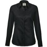 Schwarze Business Langärmelige Festliche Blusen aus Baumwolle maschinenwaschbar für Damen Größe 3 XL 
