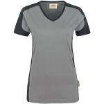 Anthrazitfarbene Langärmelige Hakro V-Ausschnitt T-Shirts maschinenwaschbar für Damen Größe XS 