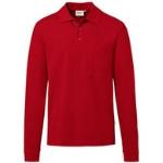 Rote Melierte Langärmelige Langarm-Poloshirts aus Baumwolle maschinenwaschbar für Herren Größe XXL 