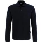 Schwarze Langärmelige Hakro Langarm-Poloshirts aus Baumwolle maschinenwaschbar für Herren Größe 3 XL für den für den Frühling 