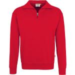 Rote Melierte Herrensweatshirts mit Reißverschluss aus Polycotton Größe 4 XL 
