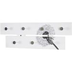 Graue HAKU Garderobenleisten & Hakenleisten mit Blumenmotiv aus MDF Breite 50-100cm, Höhe 0-50cm, Tiefe 0-50cm 
