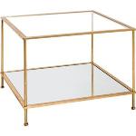 Goldene HAKU Quadratische Quadratische Couchtische aus Glas Breite 50-100cm, Höhe 0-50cm, Tiefe 50-100cm 