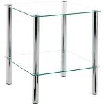 Silberne HAKU Quadratische Quadratische Couchtische aus Glas Breite 0-50cm, Höhe 0-50cm, Tiefe 0-50cm 