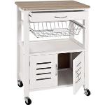 Haku-Möbel Küchenwagen 40330, mit Rollen, weiß / eiche, 58 x 84 x 37cm, aus Holz