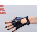 Kamelbraune Y2K Fingerlose Handschuhe & Halbfinger-Handschuhe aus Leder für Herren für Festivals 