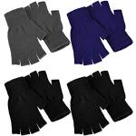 Marineblaue Unifarbene Fingerlose Handschuhe & Halbfinger-Handschuhe für Damen Größe M für den für den Winter 