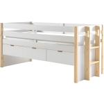 Weiße Vipack Halbhochbetten & halbhohe Betten aus Holz mit Schublade 90x200 