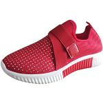 Rote Spitze Low Sneaker mit Schnürsenkel aus Leder atmungsaktiv für Damen Größe 38 