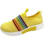 Gelbe Vegane Low Sneaker mit Schnürsenkel in Komfortweite aus Leder rutschfest für Damen Größe 41 für den für den Sommer 