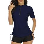 Royalblaue Damenbadeshirts & Damenschwimmshirts aus Nylon Größe XL 