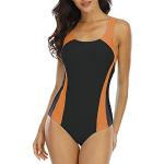 Schwarze Sexy Damenschwimmanzüge & Damensportbadeanzüge aus Nylon mit Racerback Größe L 