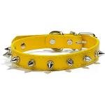 Gelbe Hundelederhalsbänder aus Leder 
