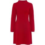 Reduzierte Rote Unifarbene Hallhuber Stehkragen Strickkleider aus Wolle Handwäsche für Damen Größe XL 