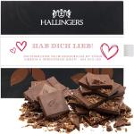Hallingers Hab Dich lieb - Vollmilch Edel-Schokolade mit Himbeere & Limette, handmade (Box) - Muttertagsgeschenk & Geschenkideen zum Vatertag | Jahrestag Neues Zuhause