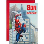 Rote Hallmark Spiderman Grußkarten aus Papier 