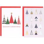 Hellrote Hallmark Weihnachtskarten aus Papier 12-teilig 