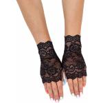 Schwarze Fingerlose Handschuhe & Halbfinger-Handschuhe mit Halloween-Motiv aus Spitze für Damen 