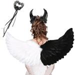 Engelsflügel schwarz mit silber Halloween Engel Flügel