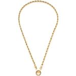 Leonardo Jewels Clip&Mix Cordula Halskette aus Edelstahl, kurze goldfarbene Halskette in Kordel-Optik mit Edelstahlring, Modeschmuck für Damen, 021802