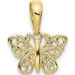 Halskette mit Engelsflügel-Anhänger, 10 Karat Gold, filigran, Schmetterling, Schmuck, Geschenke für Frauen – hochwertiger als 9 Karat Gold