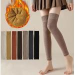 Braune Unifarbene Beinstulpen für Damen für den für den Herbst 