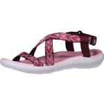 Burgundfarbene Outdoor-Sandalen mit Meer-Motiv aus Textil Leicht für Damen Größe 38 für den für den Sommer 