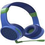 Hama Bluetooth Kopfhörer Kinder (2 Mikrofone, Kinder-Kopfhörer Lautstärkebegrenzung 85dB, biegsamer Kopfbügel einstellbar, On-Ear-Kopfhörer weiche Polster f. Schule, Freizeit, Homeschooling) blau-grün
