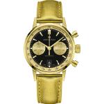 Reduzierte Schwarze Hamilton American Classic Armbanduhren aus Leder mit Chronograph-Zifferblatt mit Lederarmband 