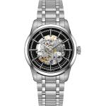 Silberne Hamilton American Classic Armbanduhren aus Edelstahl mit skelettiertem Zifferblatt mit Edelstahlarmband 